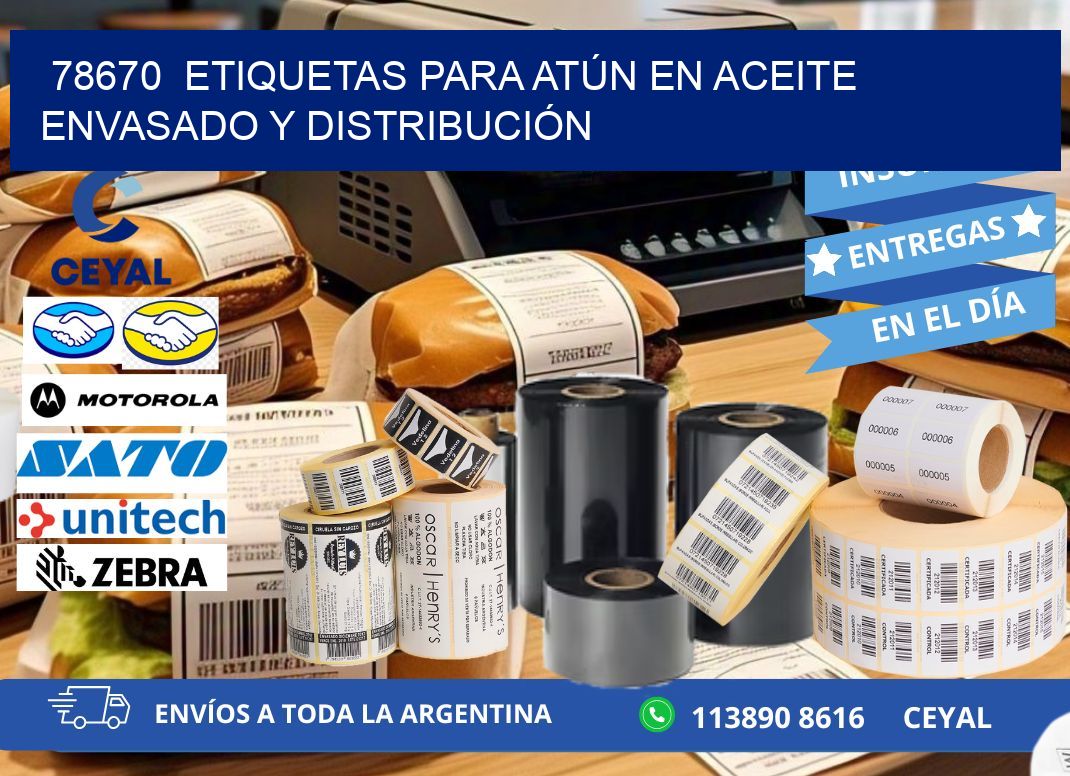 78670  ETIQUETAS PARA ATÚN EN ACEITE ENVASADO Y DISTRIBUCIÓN