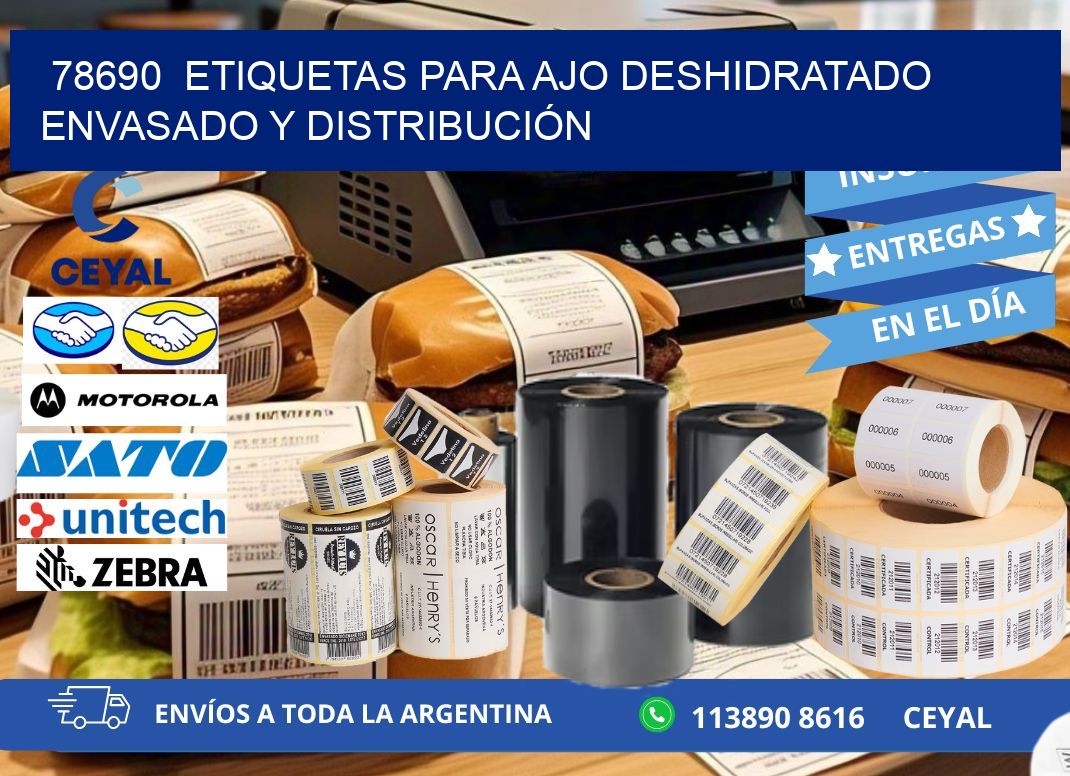 78690  ETIQUETAS PARA AJO DESHIDRATADO ENVASADO Y DISTRIBUCIÓN