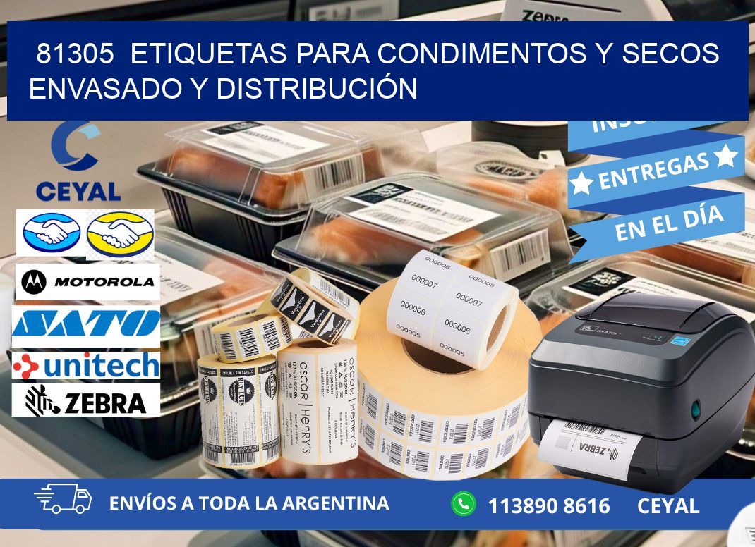 81305  ETIQUETAS PARA CONDIMENTOS Y SECOS ENVASADO Y DISTRIBUCIÓN