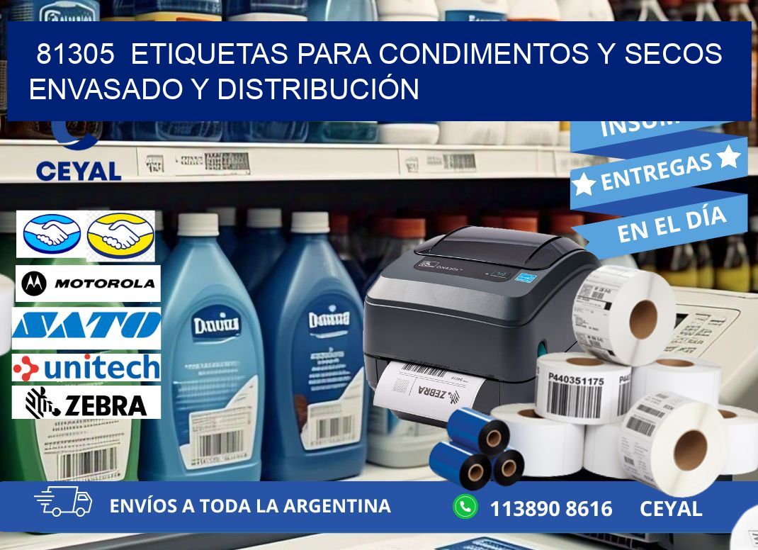 81305  ETIQUETAS PARA CONDIMENTOS Y SECOS ENVASADO Y DISTRIBUCIÓN