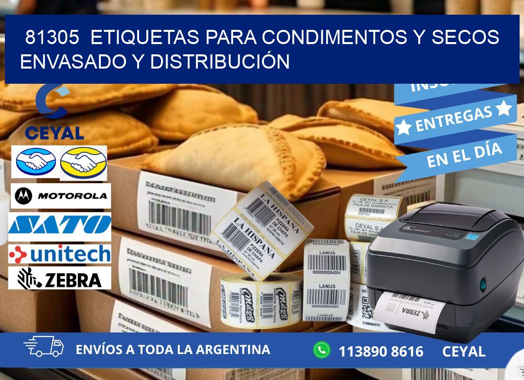 81305  ETIQUETAS PARA CONDIMENTOS Y SECOS ENVASADO Y DISTRIBUCIÓN