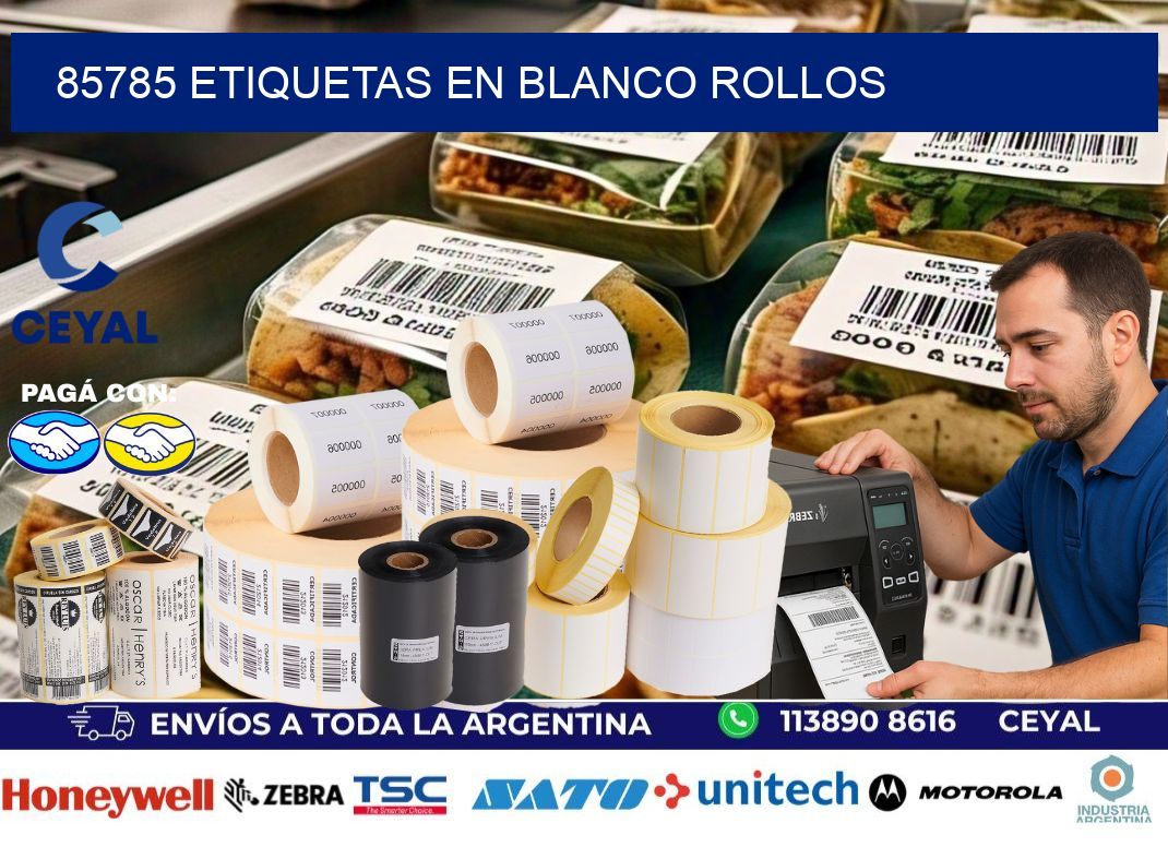85785 ETIQUETAS EN BLANCO ROLLOS