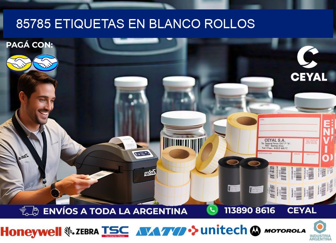 85785 ETIQUETAS EN BLANCO ROLLOS