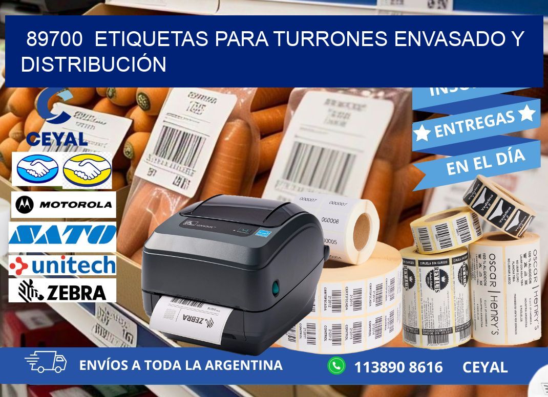 89700  ETIQUETAS PARA TURRONES ENVASADO Y DISTRIBUCIÓN