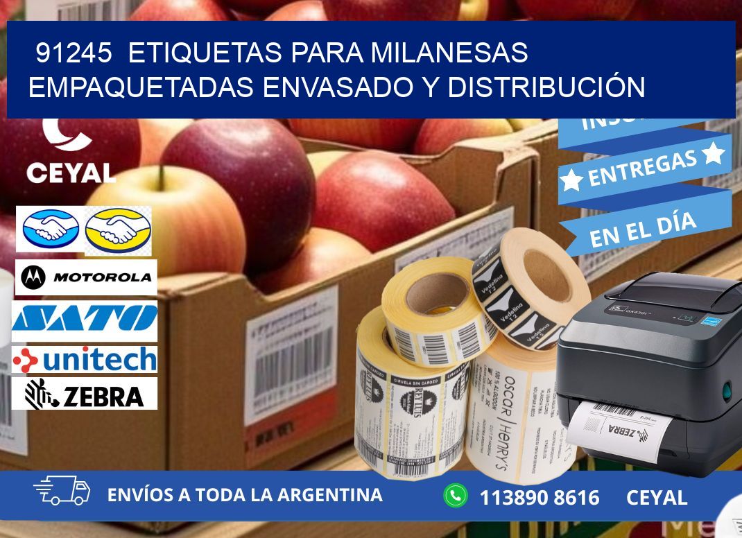 91245  ETIQUETAS PARA MILANESAS EMPAQUETADAS ENVASADO Y DISTRIBUCIÓN