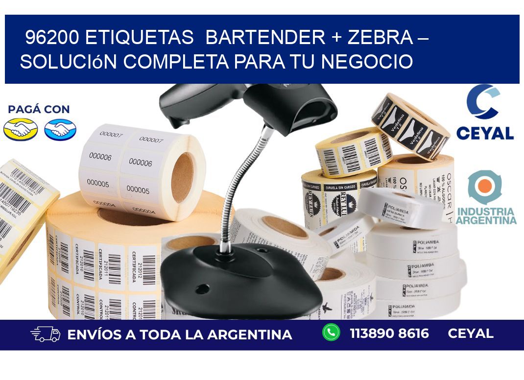 96200 etiquetas  BarTender + Zebra – Solución Completa para tu Negocio