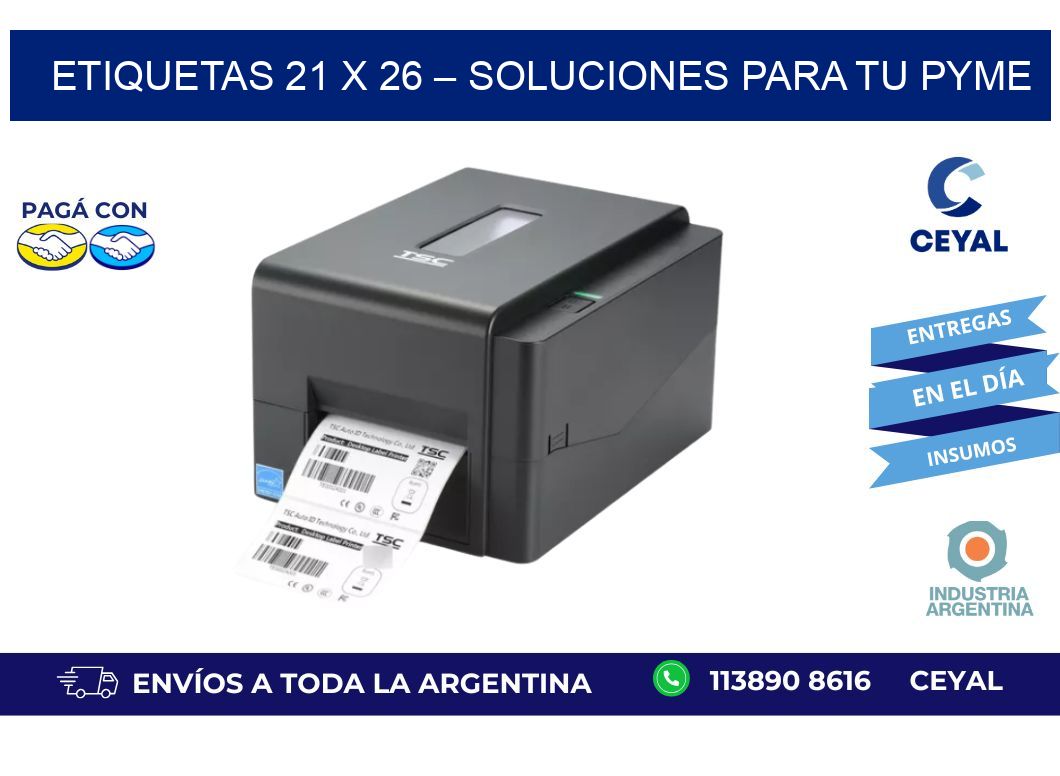 Etiquetas 21 x 26 – Soluciones para tu Pyme