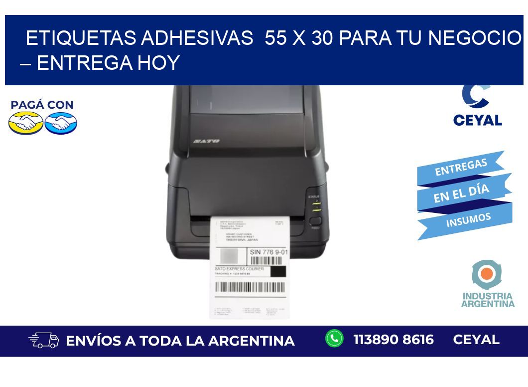 Etiquetas Adhesivas  55 x 30 para Tu Negocio – Entrega Hoy
