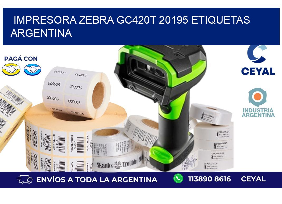 Impresora zebra gc420t 20195 etiquetas argentina