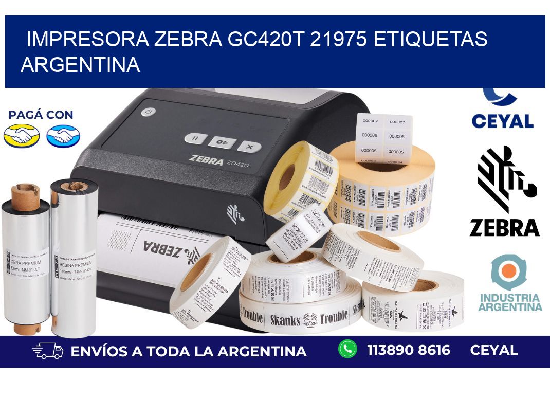 Impresora zebra gc420t 21975 etiquetas argentina