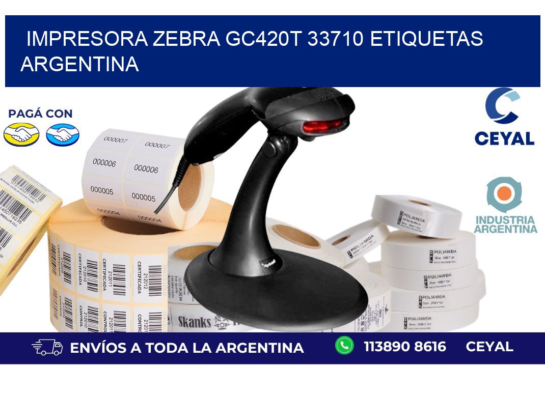 Impresora zebra gc420t 33710 etiquetas argentina