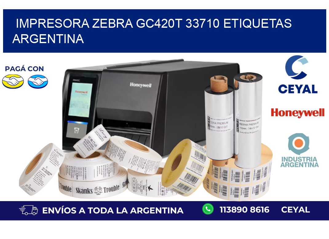 Impresora zebra gc420t 33710 etiquetas argentina