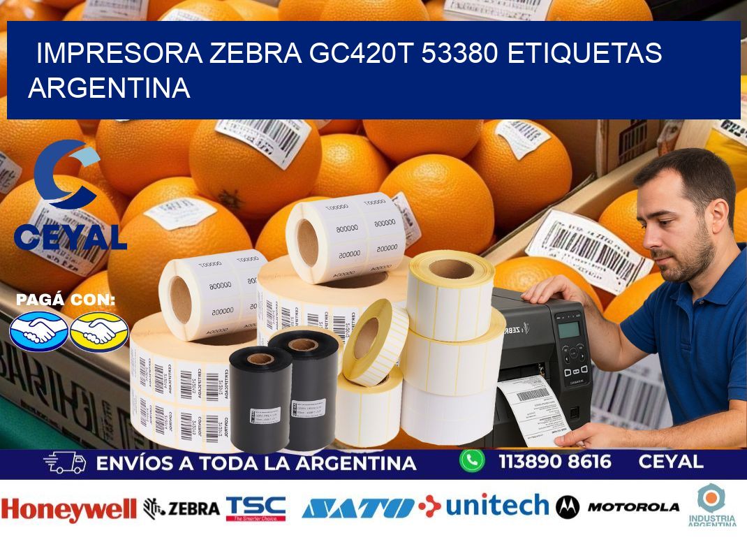 Impresora zebra gc420t 53380 etiquetas argentina
