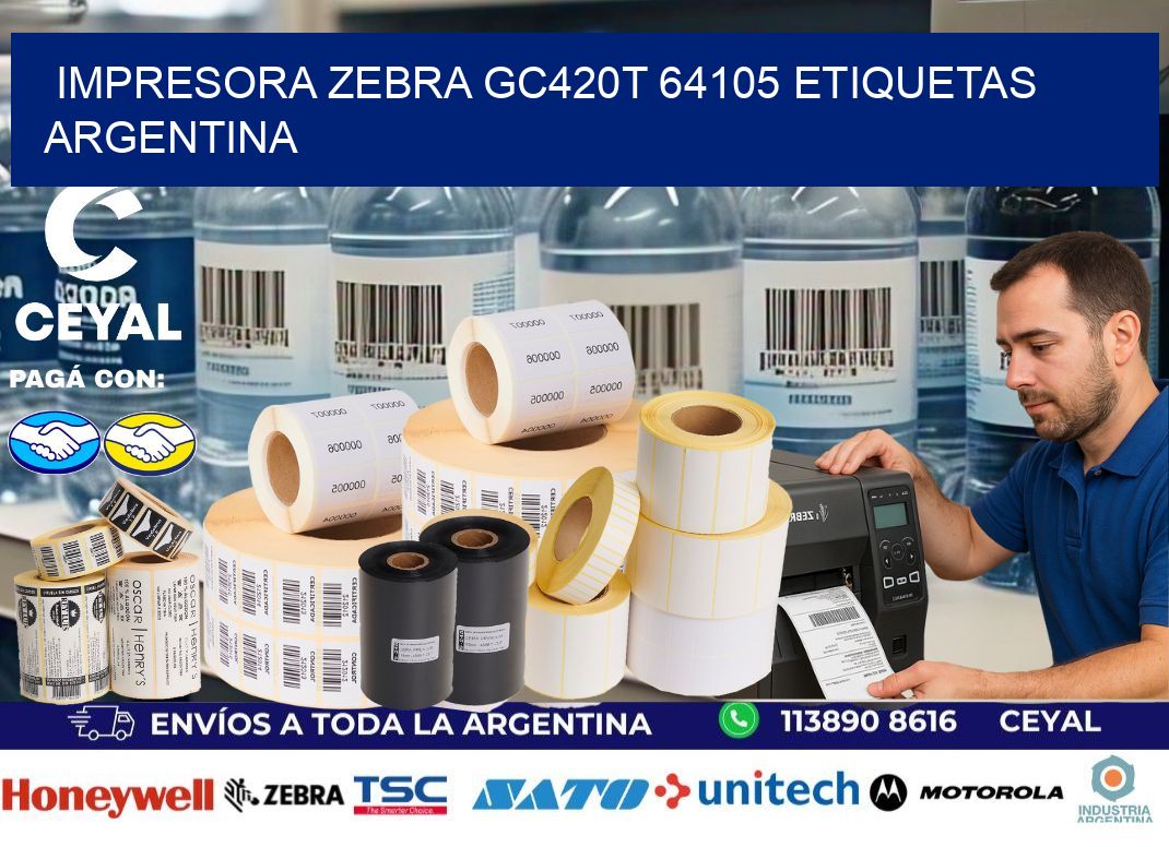 Impresora zebra gc420t 64105 etiquetas argentina