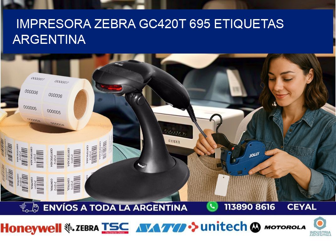 Impresora zebra gc420t 695 etiquetas argentina
