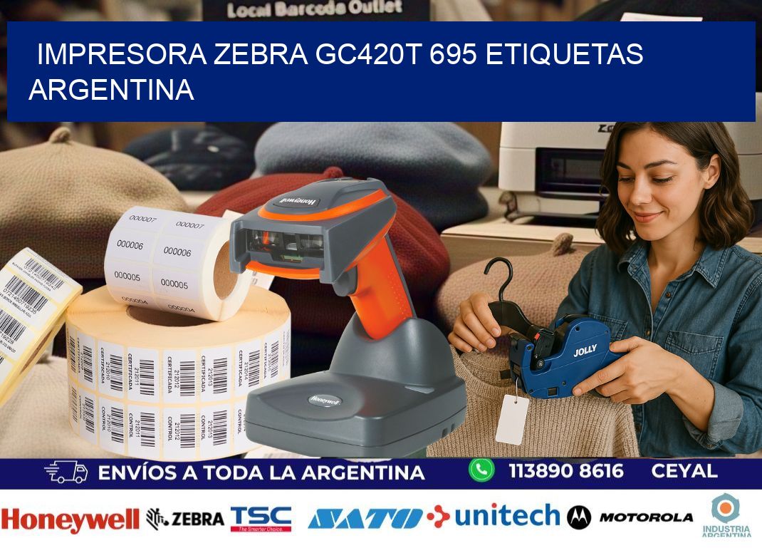 Impresora zebra gc420t 695 etiquetas argentina