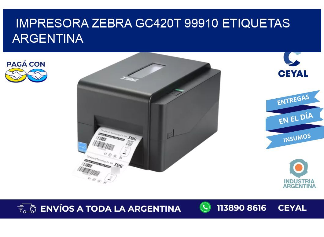 Impresora zebra gc420t 99910 etiquetas argentina
