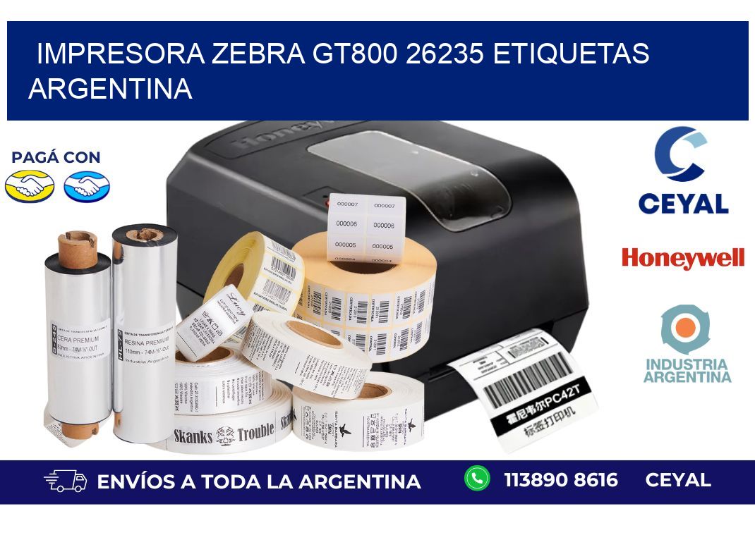 Impresora zebra gt800 26235 etiquetas argentina