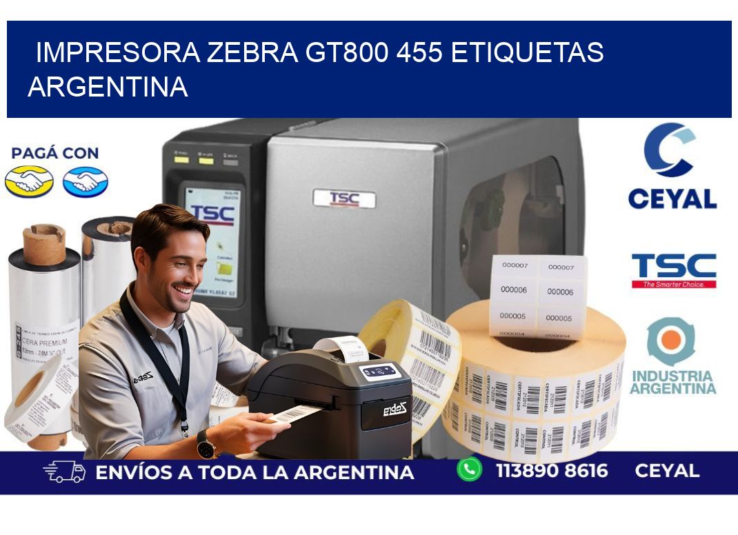 Impresora zebra gt800 455 etiquetas argentina