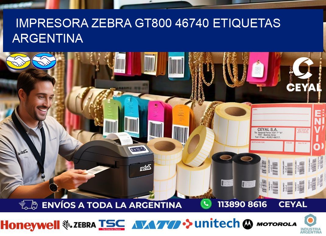 Impresora zebra gt800 46740 etiquetas argentina