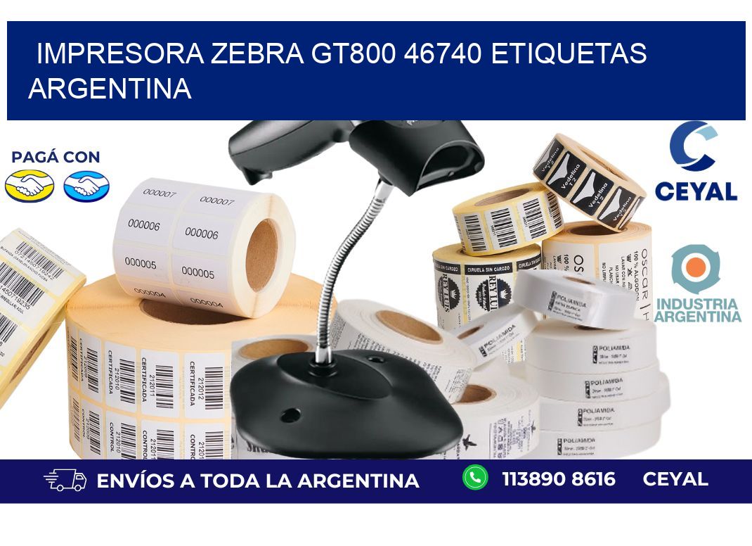 Impresora zebra gt800 46740 etiquetas argentina