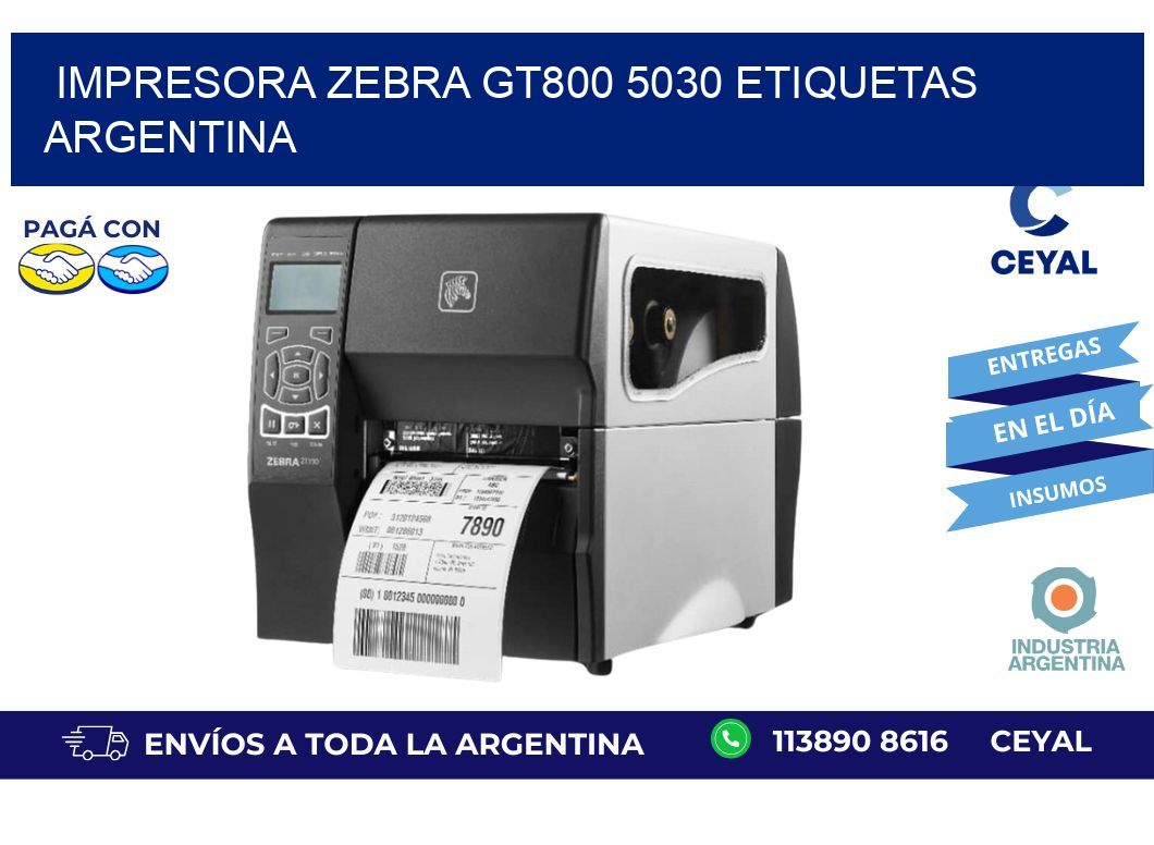 Impresora zebra gt800 5030 etiquetas argentina