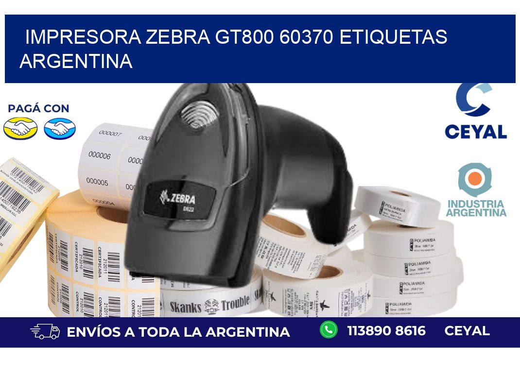 Impresora zebra gt800 60370 etiquetas argentina
