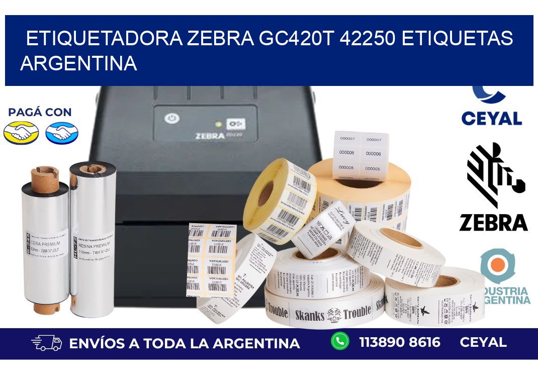 etiquetadora zebra gc420t 42250 etiquetas argentina