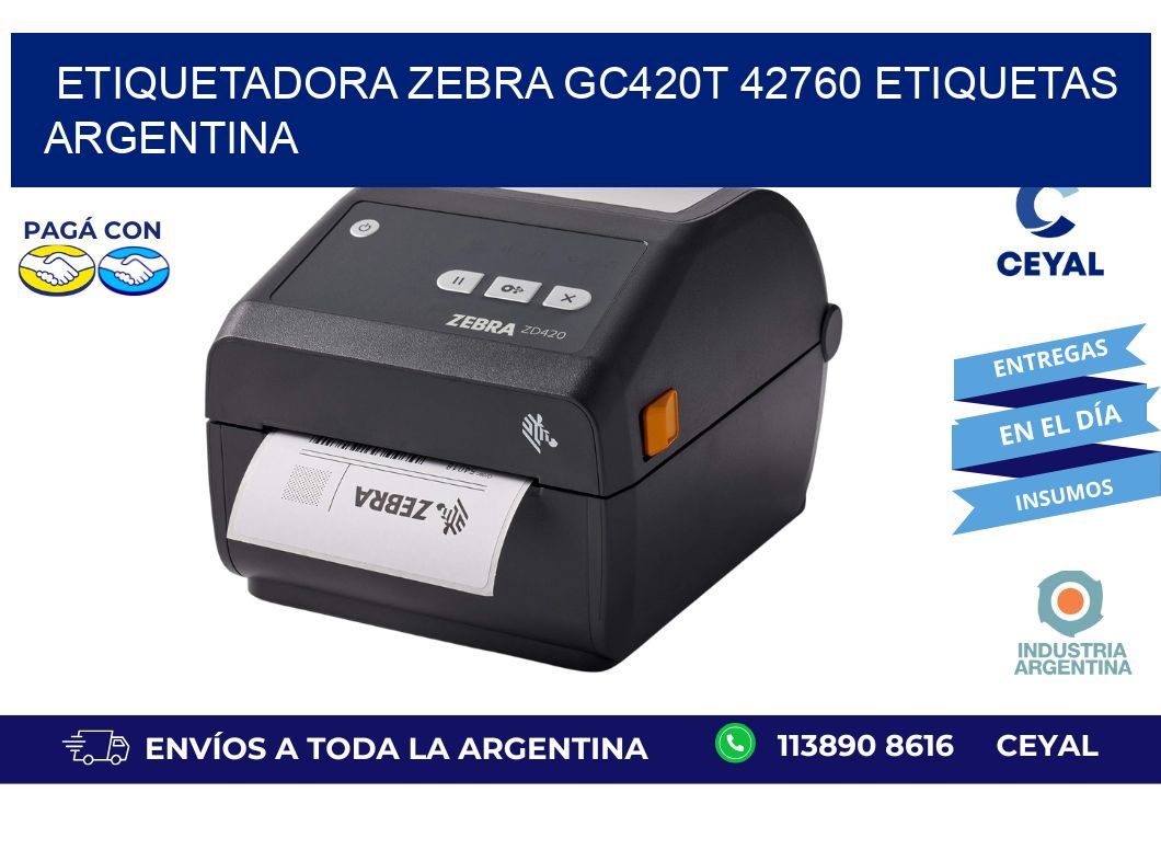 etiquetadora zebra gc420t 42760 etiquetas argentina