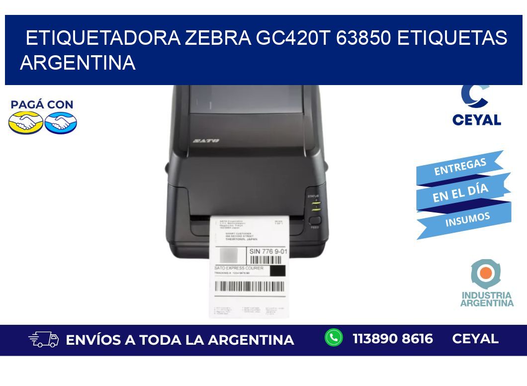 etiquetadora zebra gc420t 63850 etiquetas argentina