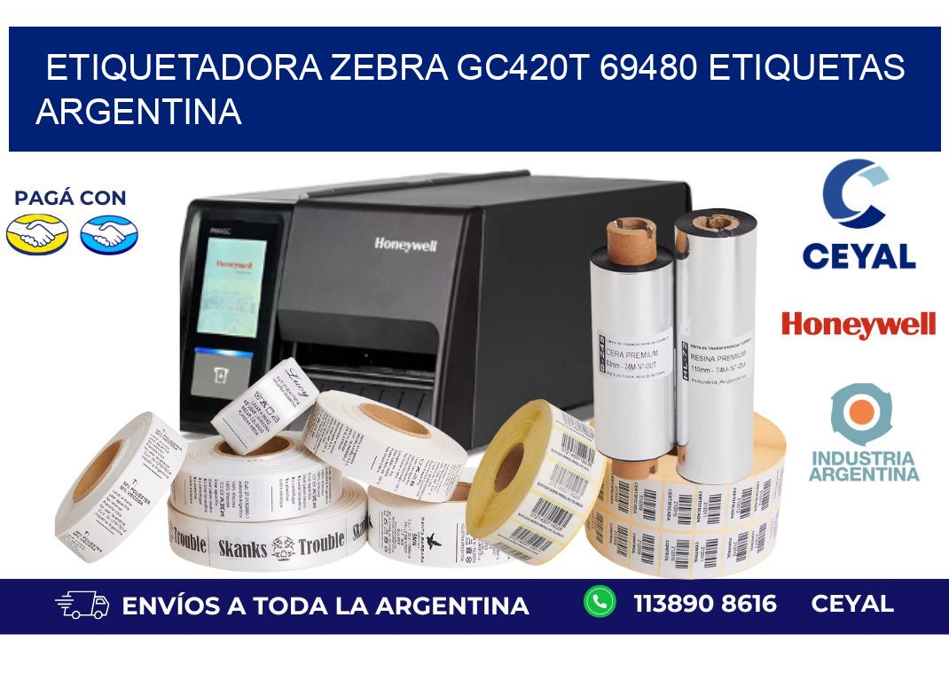etiquetadora zebra gc420t 69480 etiquetas argentina