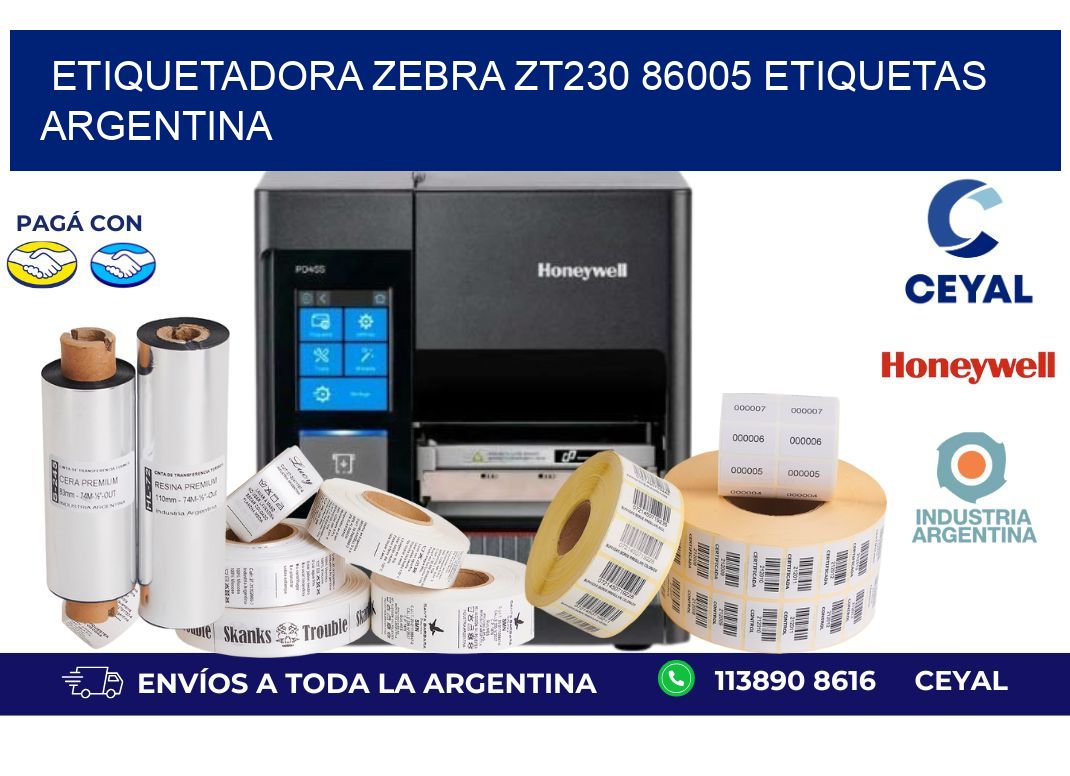 etiquetadora zebra zt230 86005 etiquetas argentina