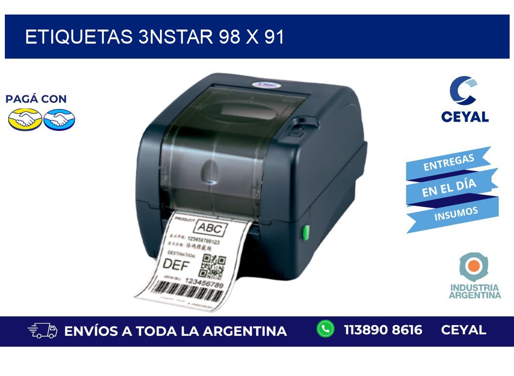 etiquetas 3nstar 98 x 91