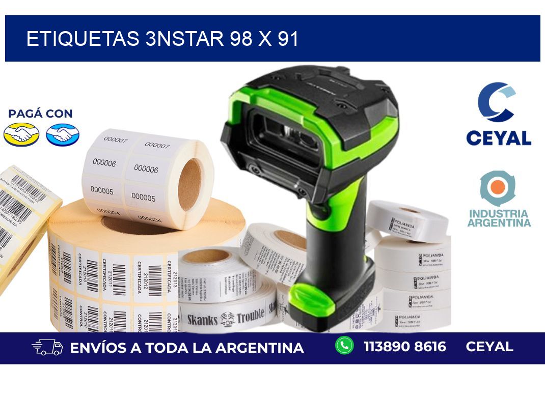 etiquetas 3nstar 98 x 91