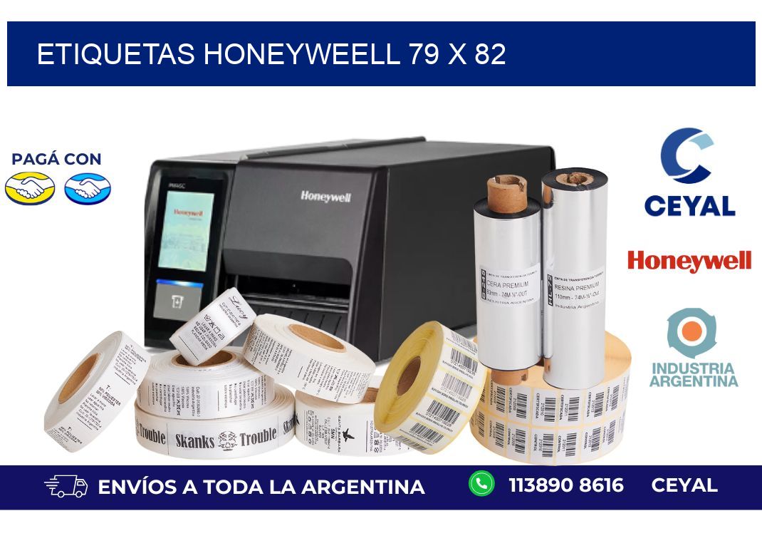 etiquetas honeyweell 79 x 82