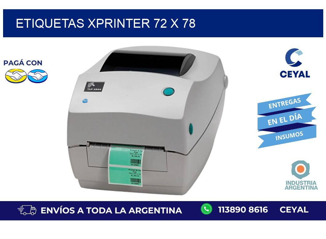 etiquetas xprinter 72 x 78