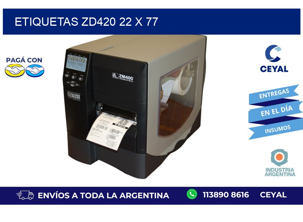 etiquetas zd420 22 x 77