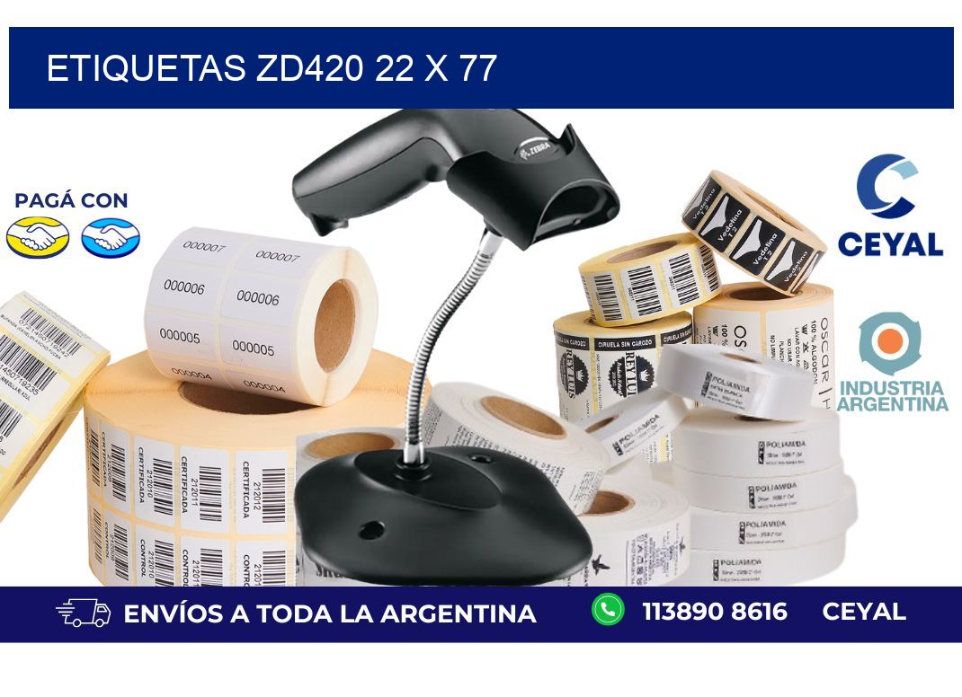 etiquetas zd420 22 x 77