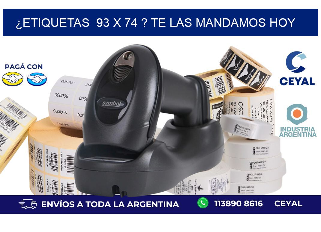 ¿Etiquetas  93 x 74 ? Te las Mandamos Hoy