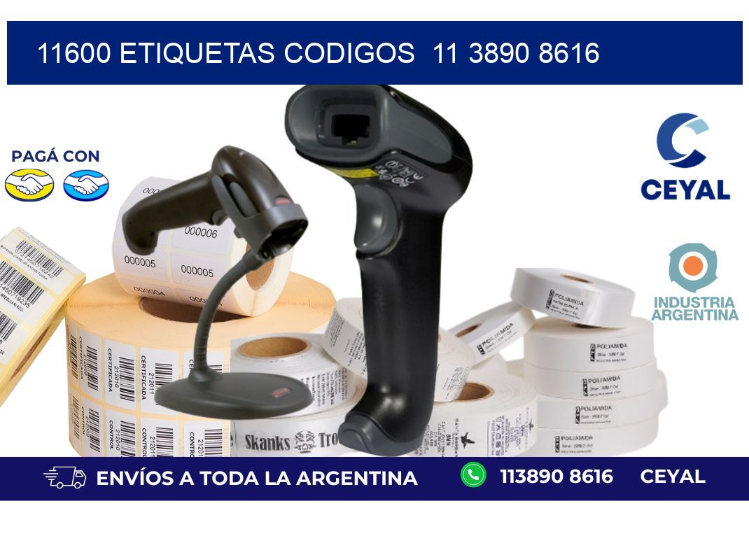 11600 ETIQUETAS CODIGOS  11 3890 8616