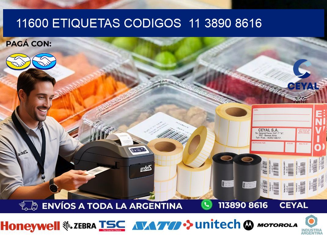 11600 ETIQUETAS CODIGOS  11 3890 8616