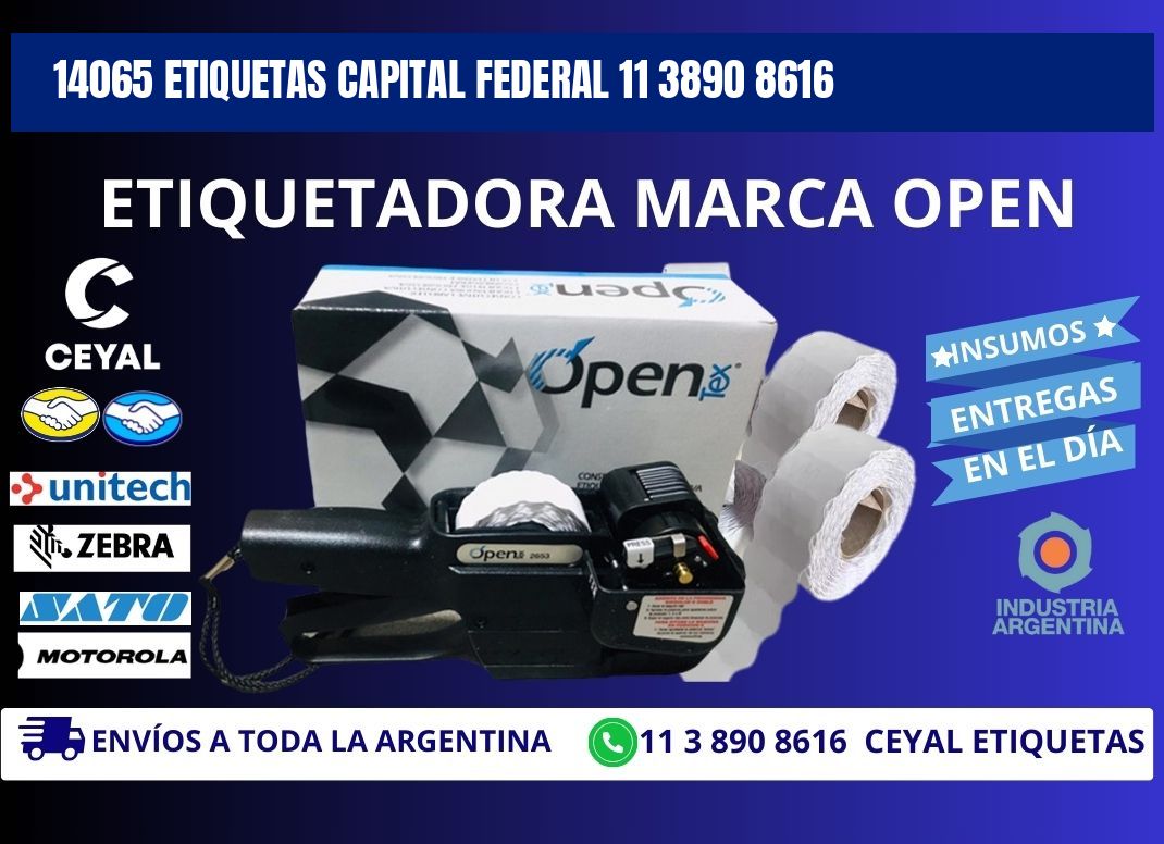 14065 ETIQUETAS CAPITAL FEDERAL 11 3890 8616