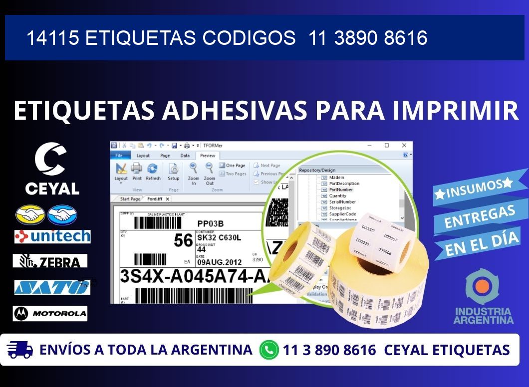 14115 ETIQUETAS CODIGOS  11 3890 8616