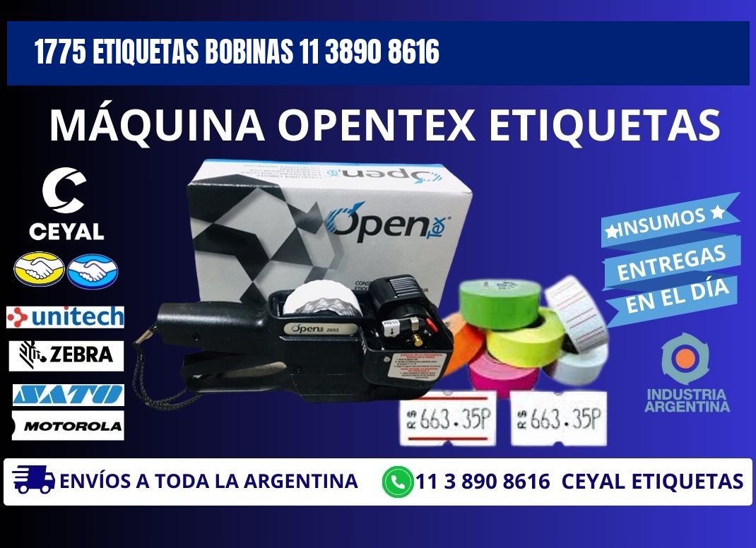 1775 ETIQUETAS BOBINAS 11 3890 8616