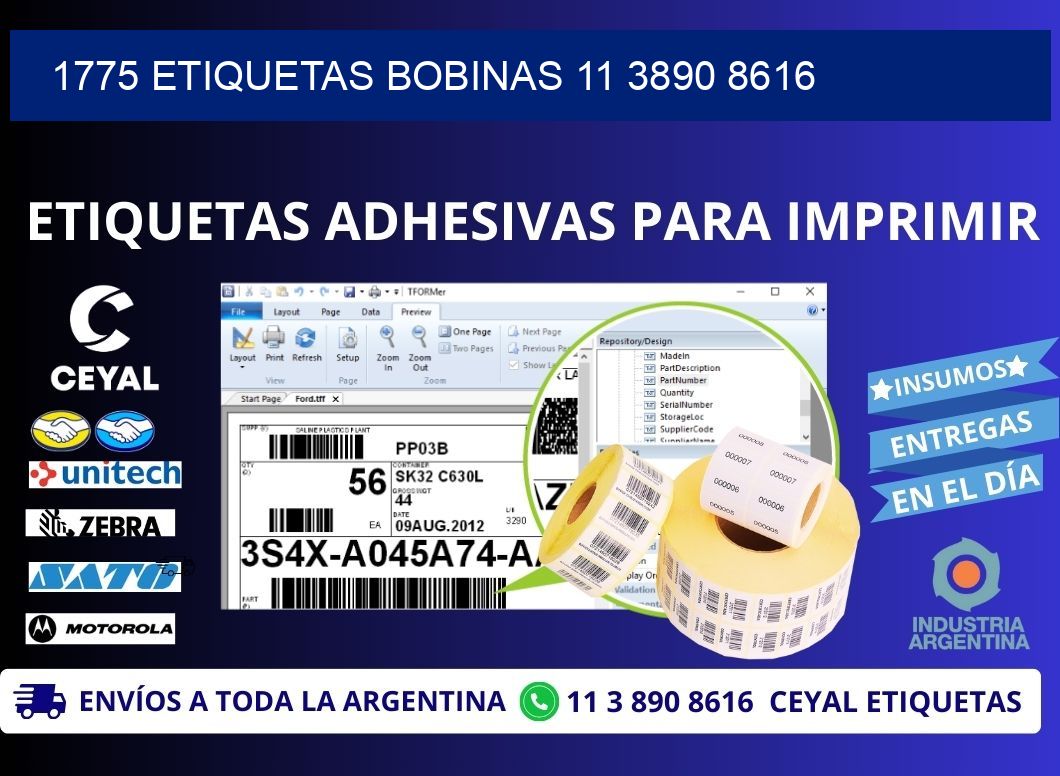 1775 ETIQUETAS BOBINAS 11 3890 8616