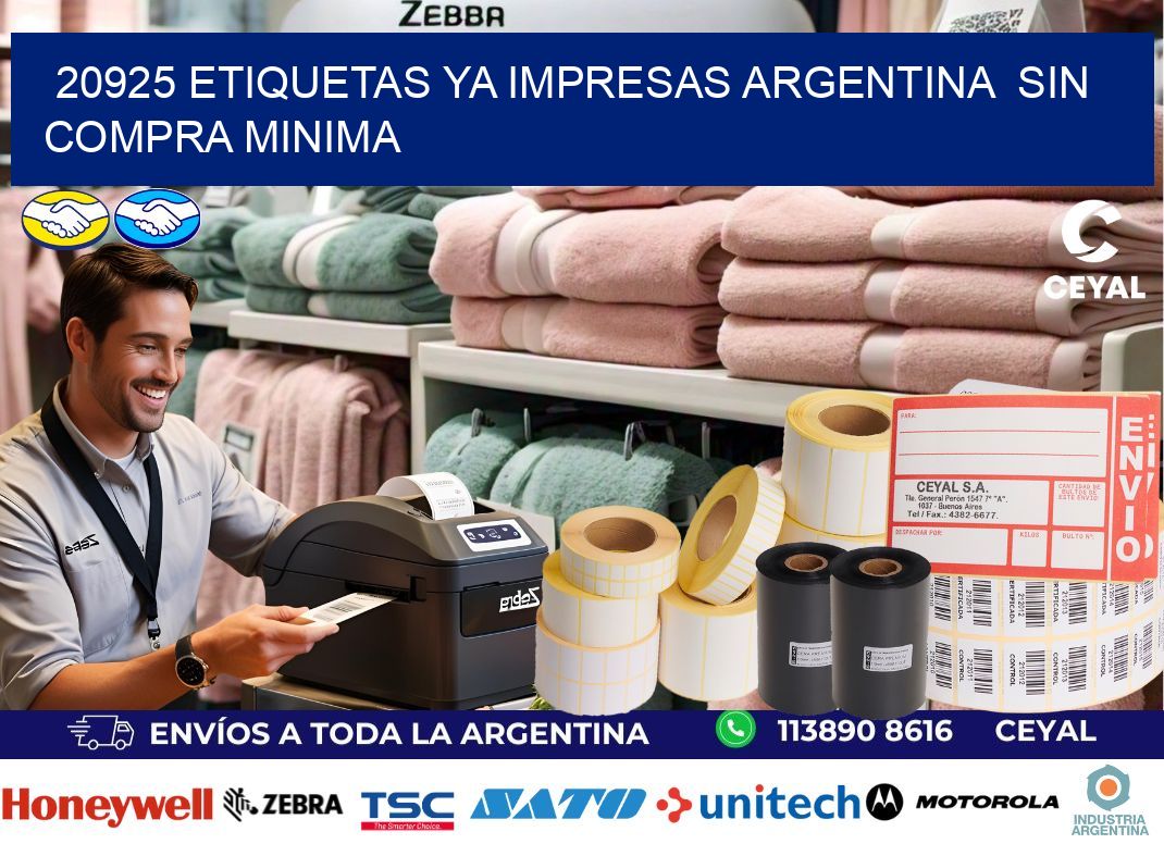 20925 ETIQUETAS YA IMPRESAS ARGENTINA  SIN COMPRA MINIMA