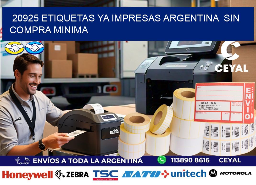 20925 ETIQUETAS YA IMPRESAS ARGENTINA  SIN COMPRA MINIMA