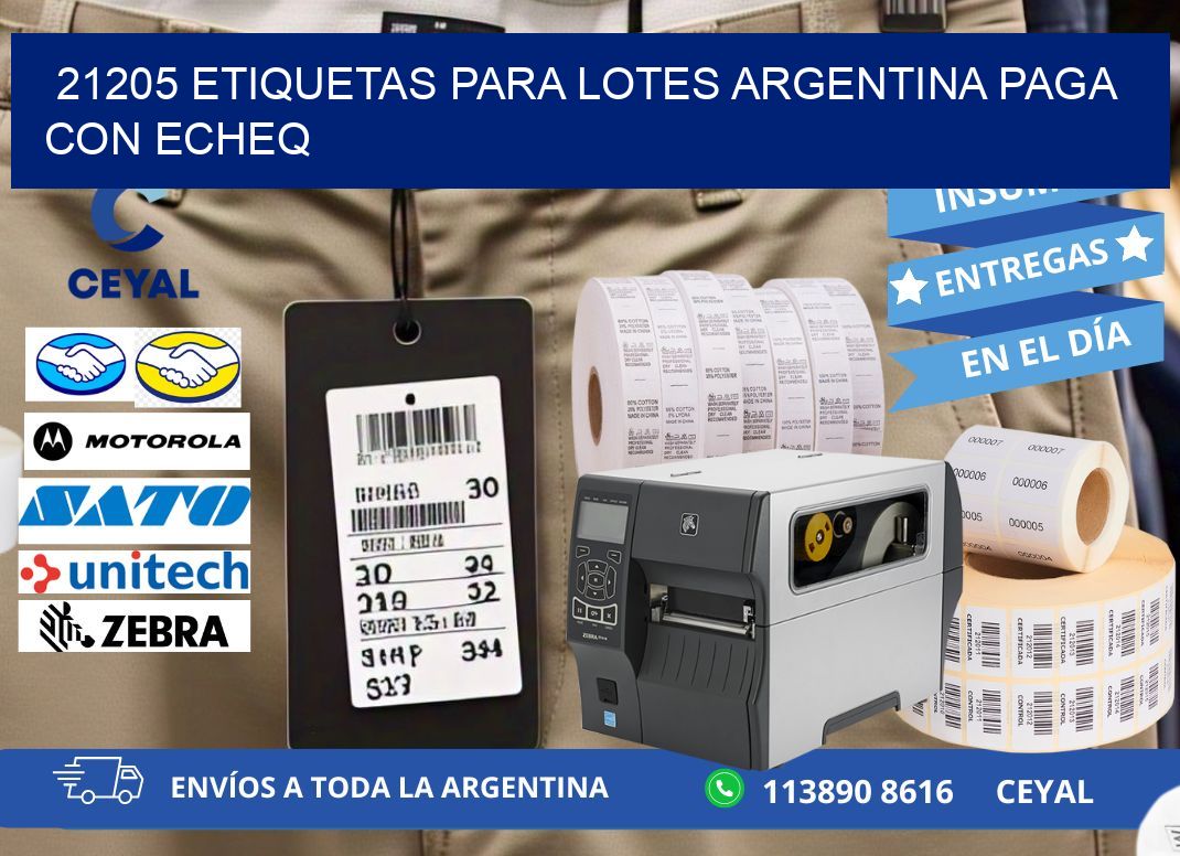 21205 ETIQUETAS PARA LOTES ARGENTINA PAGA CON ECHEQ