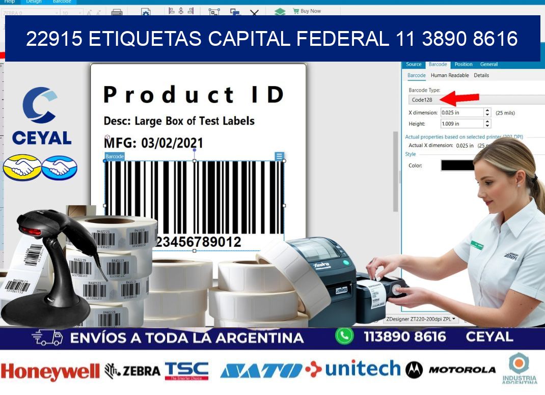 22915 ETIQUETAS CAPITAL FEDERAL 11 3890 8616