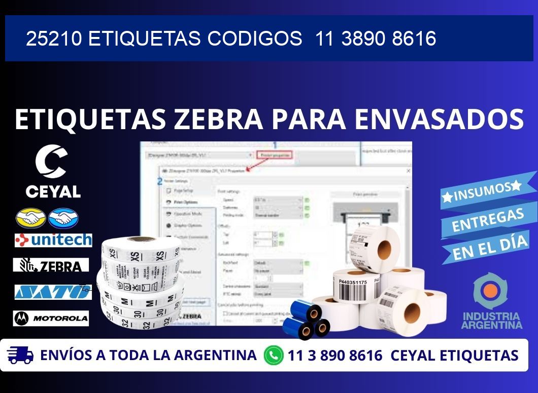25210 ETIQUETAS CODIGOS  11 3890 8616